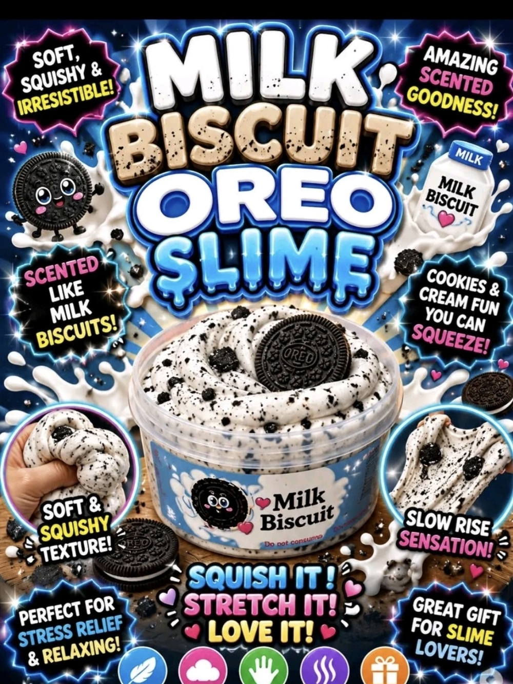 Milk Biscuit(Oreo) Scented Viral  Butter Slime